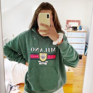 PACSUN green Milano hooded sweatshirt